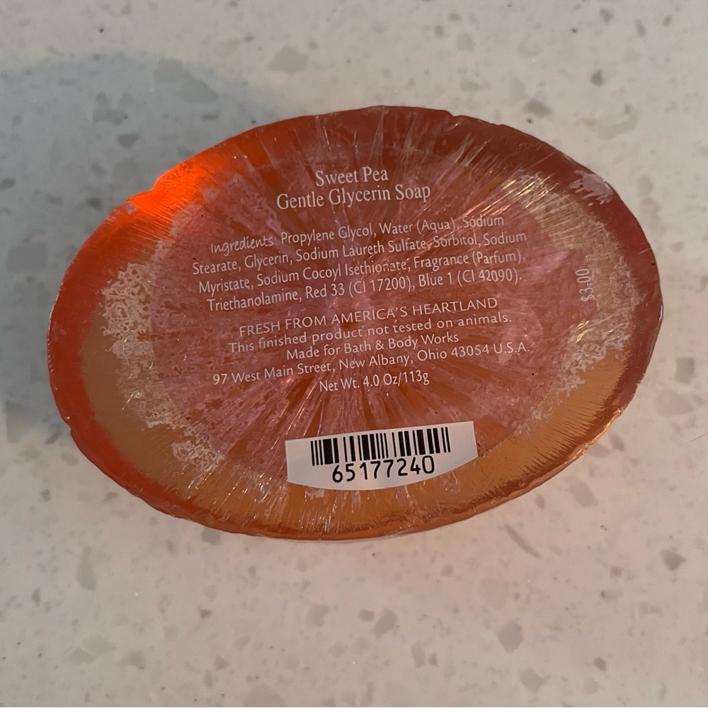 New Bath & Body Works Sweet Pea Gentle Glycerin Soap Bar